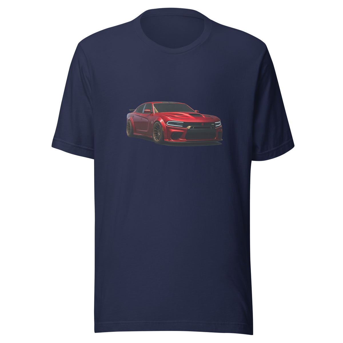 Front view of the navy Charger + Challenger + Lambo shown without a model on a white background.