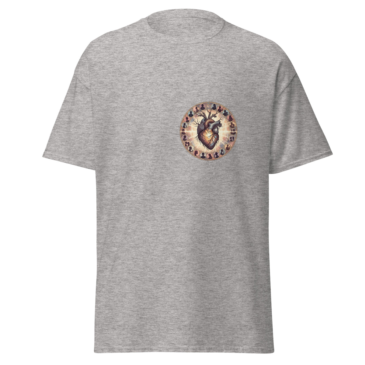 Front view of the sport grey Heart shown without a model on a white background.