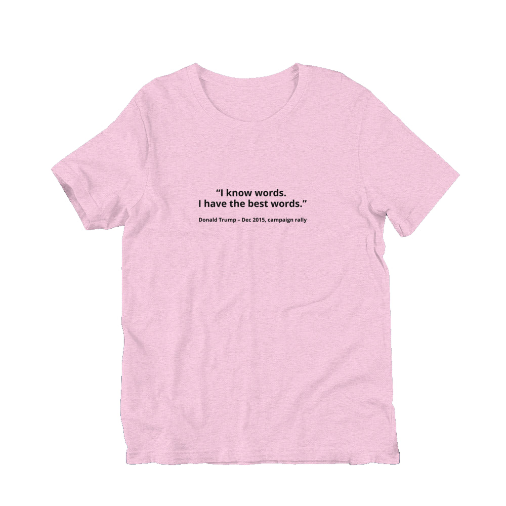 I know words. I have the best words - Donald Trump in heather prism lilac — front view.