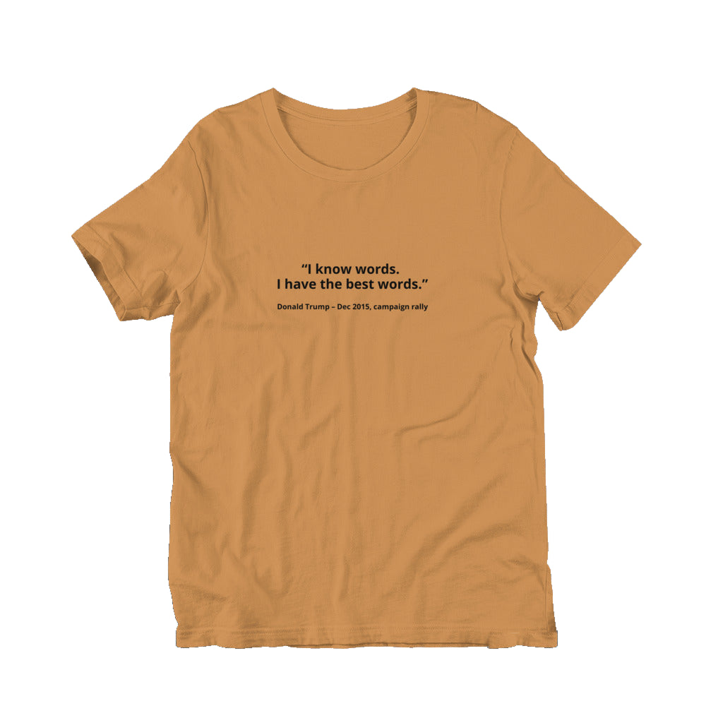 I know words. I have the best words - Donald Trump in toast — front view.