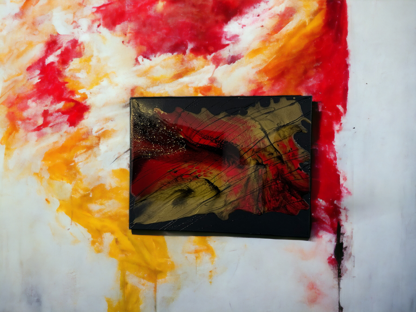 Red Passion ( Resin Art )16"x12"