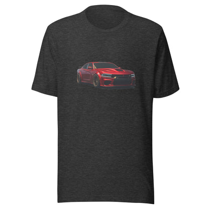 Front view of the dark grey heather Charger + Challenger + Lambo shown without a model on a white background.