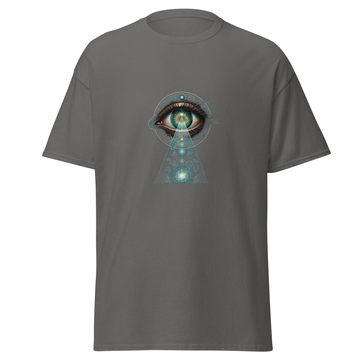 Front view of the charcoal Eye Power shown without a model on a white background.