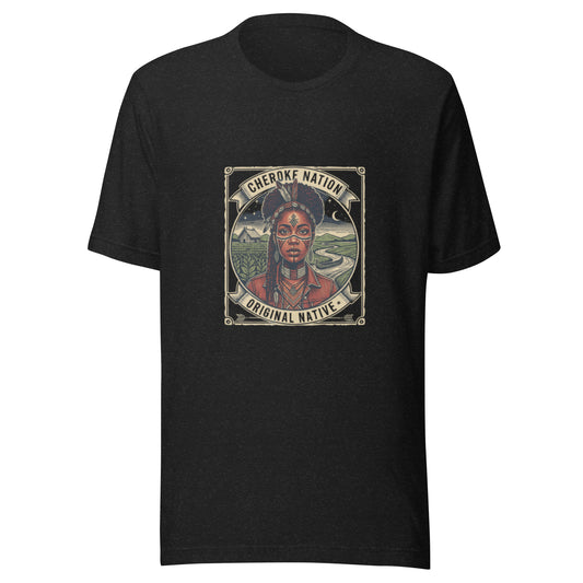 Front view of the black heather Native Woman of Earth shown without a model on a white background.