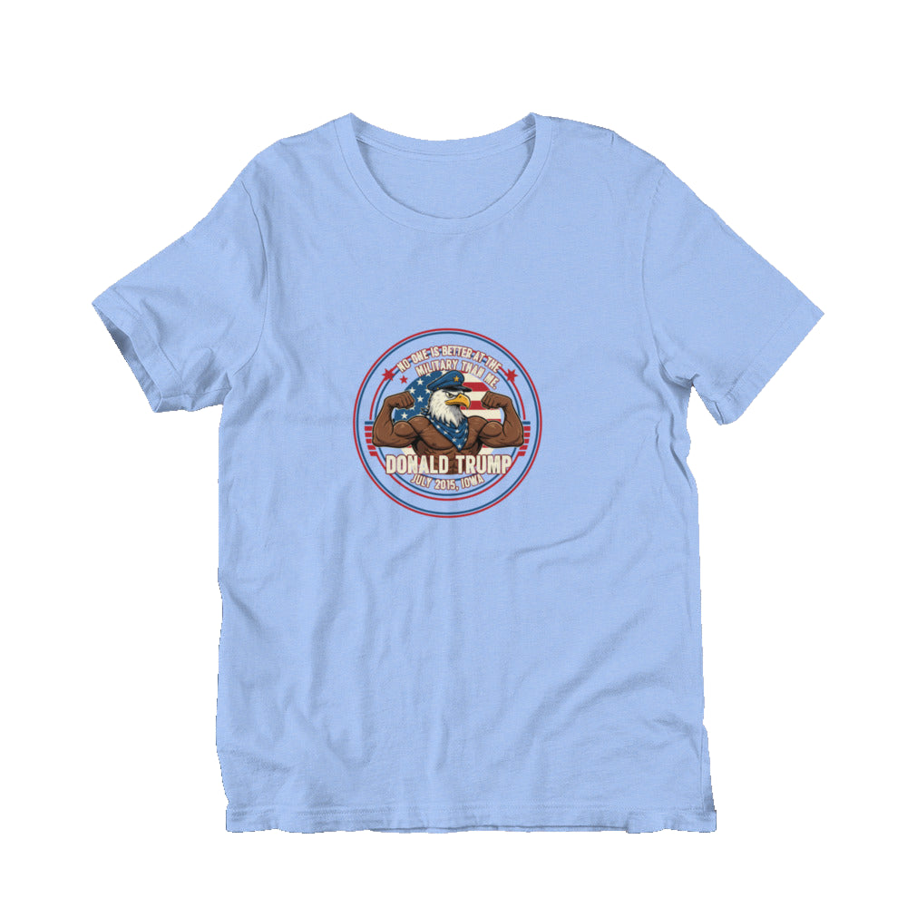 Trump Quotes 1 in heather carolina blue — front view.
