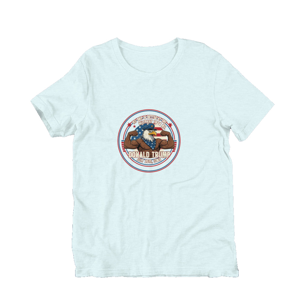 Trump Quotes 1 in heather ice blue — front view.