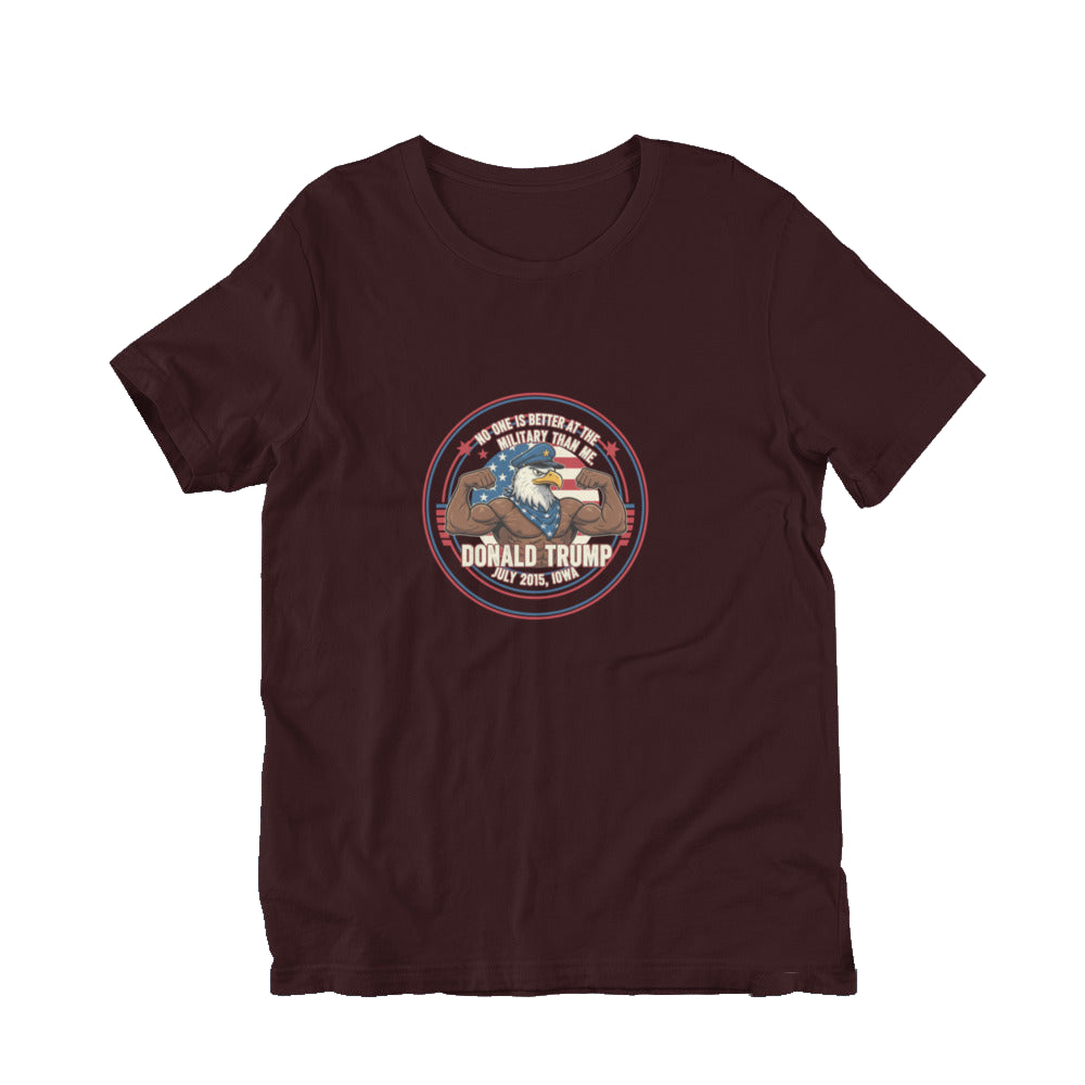 Trump Quotes 1 in oxblood black — front view.