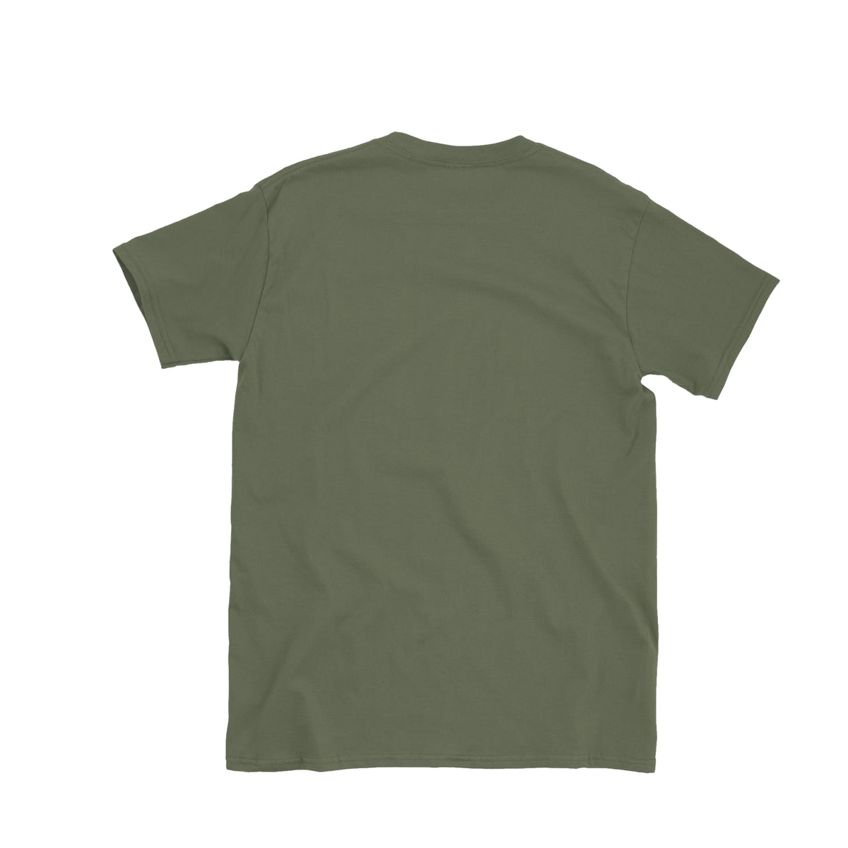 May The World Never Kill Your Innocence in military green — back view.