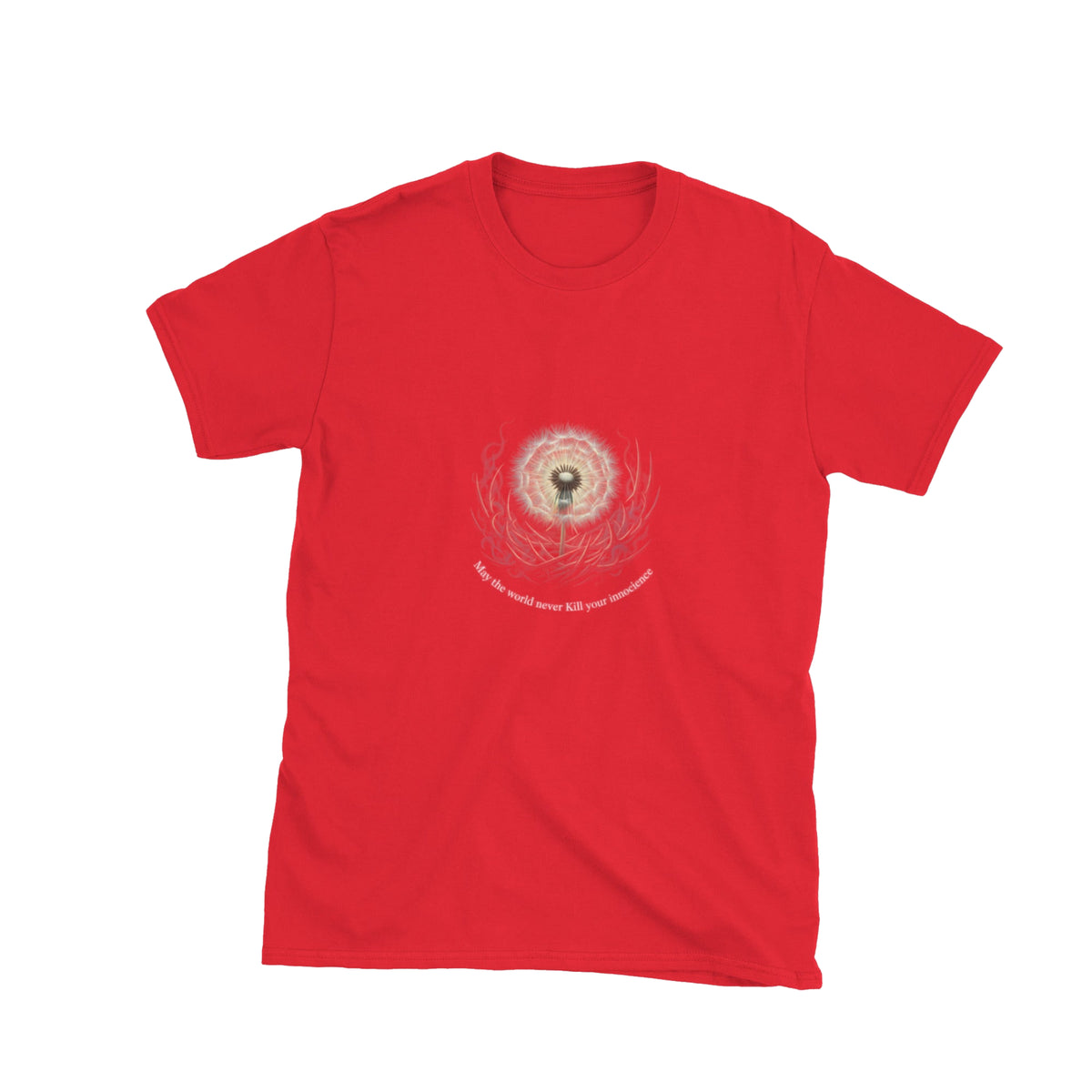 May The World Never Kill Your Innocence in red — front view.